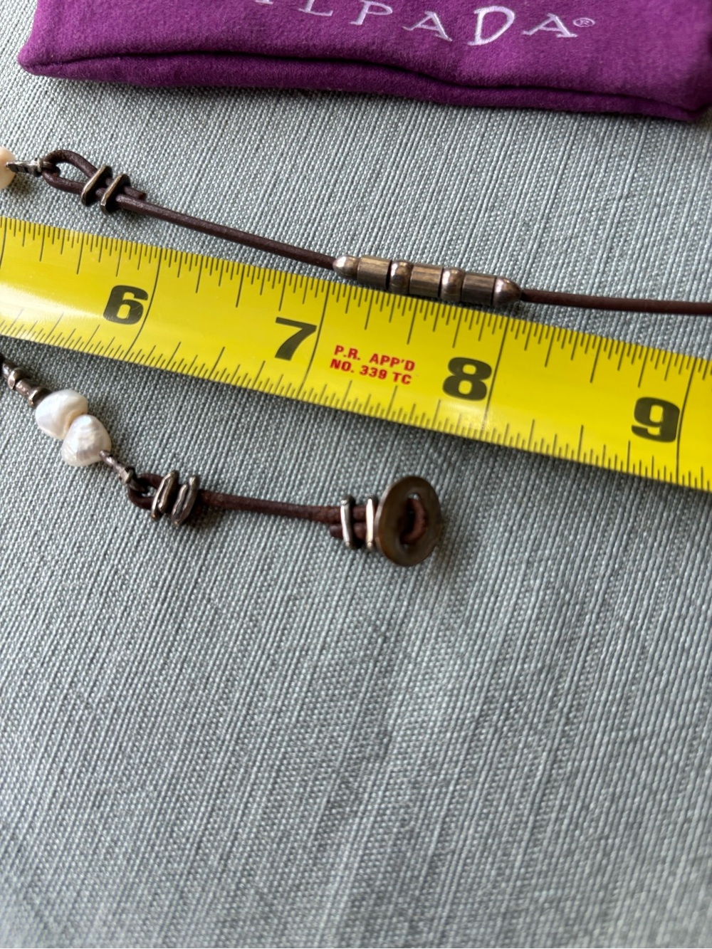 Silpada Pearl, Sterling and Brown Leather Layering Necklace with Bracelet Boho - Picture 7 of 7